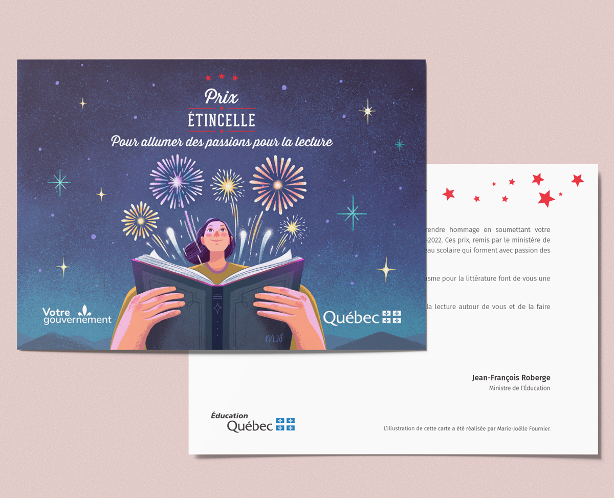 Invitation to the Étincelle awards ceremony of the Quebec Ministry of Education.